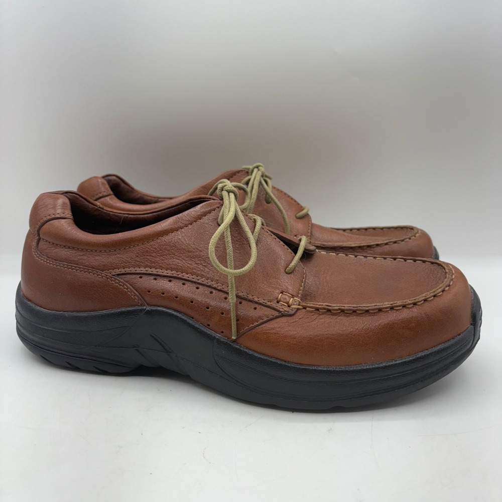 Propet‎ Brown Leather Casual Oxford Walking Shoes Shock Absorber Mens Size 11M